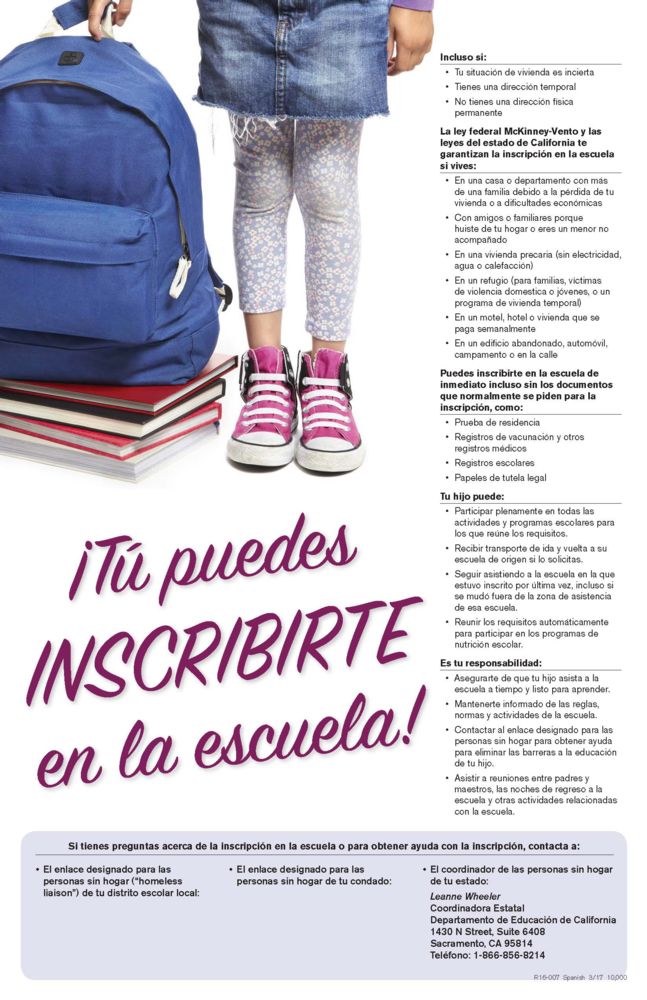Inscribirte en la escuela