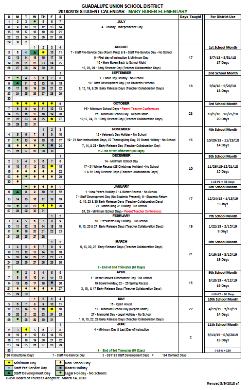 MB Academic Calendar