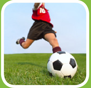 Child playing soccer